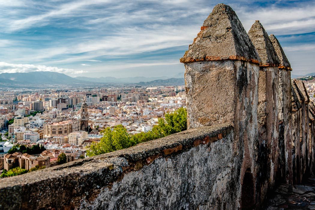 Aussicht über Malaga von dem Castillo de Gibralfaro