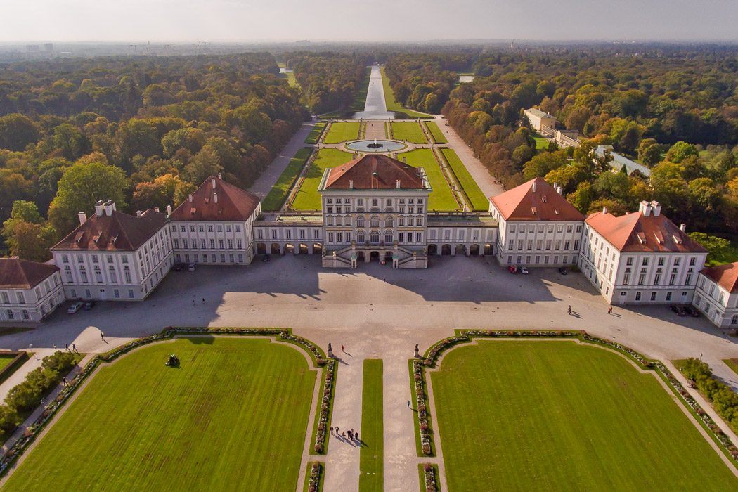 Schloss Nymphenburg in München aus der Luft