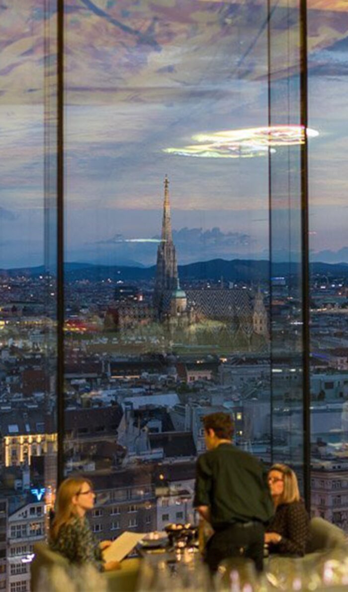 Blick über Wien aus Skybar