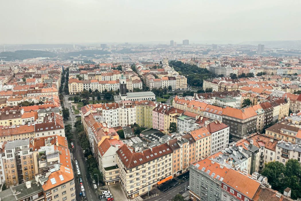 Ausblick vom Fernsehturm auf Prag