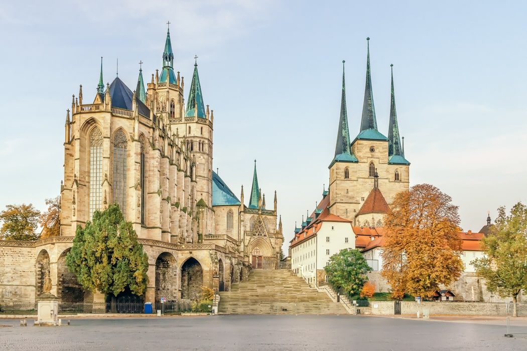 Blick auf den Erfurter Dom und die Severikirche