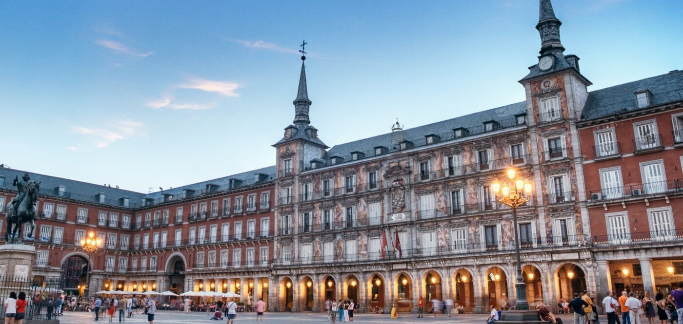 Blick auf den Plaza Major in Madrid