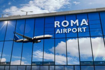 Flugzeug am Flughafen in Rom