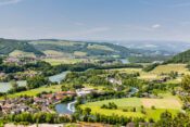 Im Gebiet Wasserschloss in der Schweiz fließen die Flüsse Aare, Limmat und Reuss zusammen