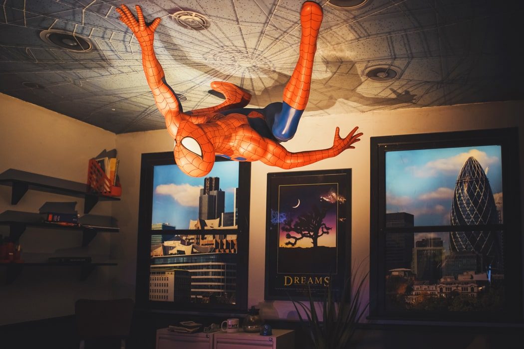 Die Spiderman Kulisse im Madame Tussauds in London