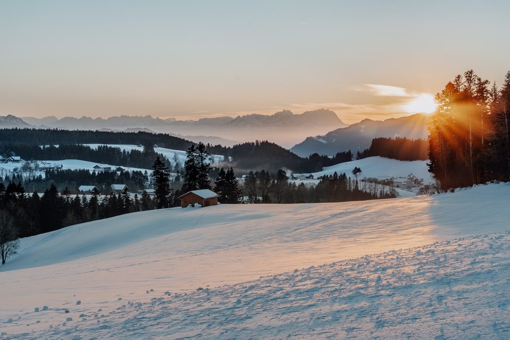Die österreichische Region Vorarlberg im Winter