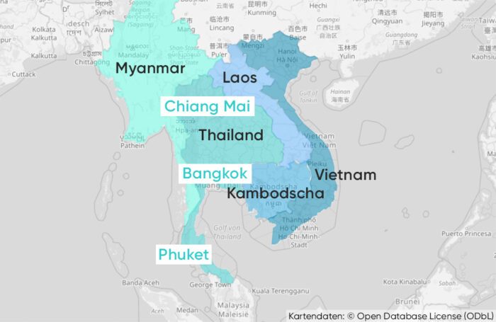 Karte Wo liegt Thailand