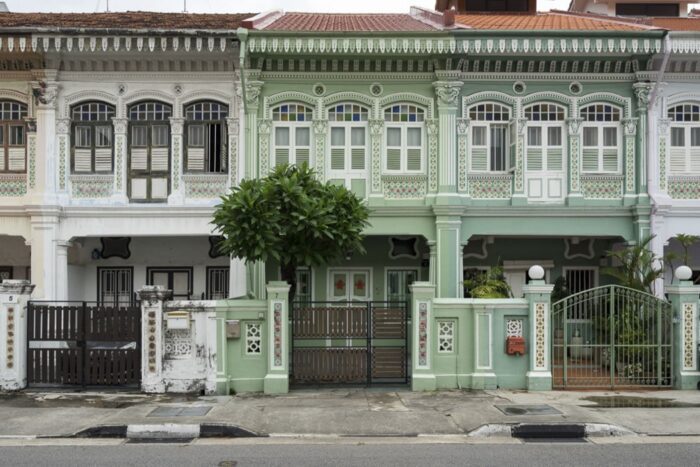 Bunte Häuser in Katong in Singapur
