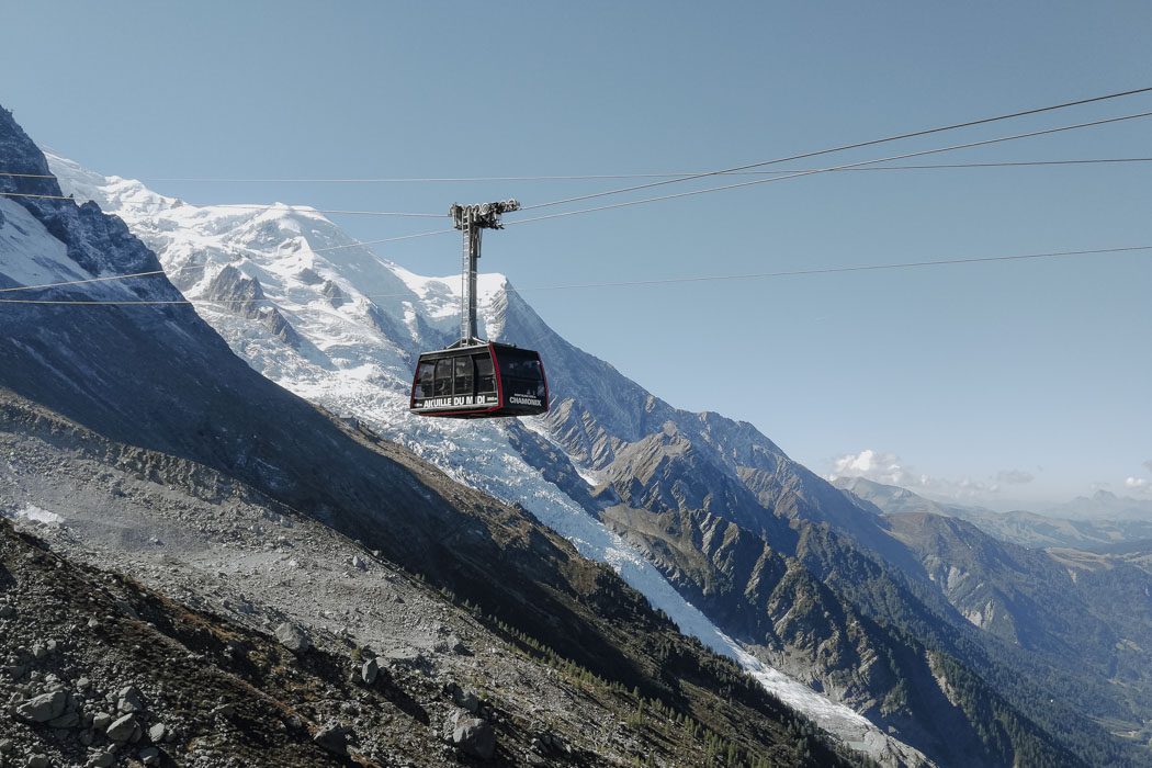 Gondel zum Gipfel Aiguille du Midi in Chamonix-Mont-Blanc