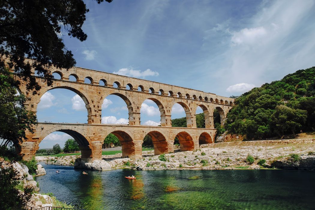 Die Pont du Gard zwischen Avignon und Nimes