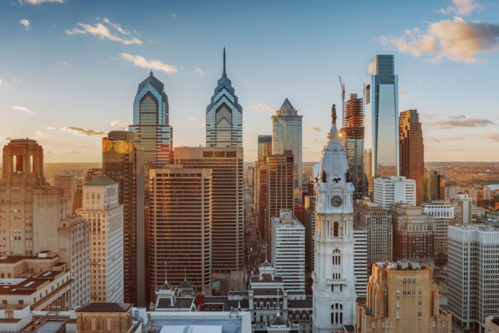 Blick auf die Skyline von Philadelphia