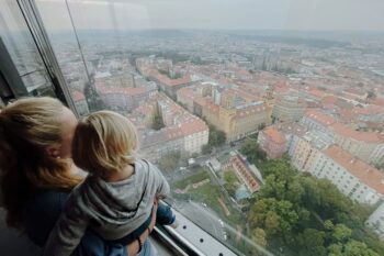 Aussicht vom Fernsehturm in Prag