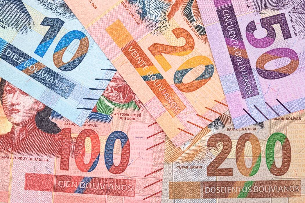 Die Geldscheine Bolivianos