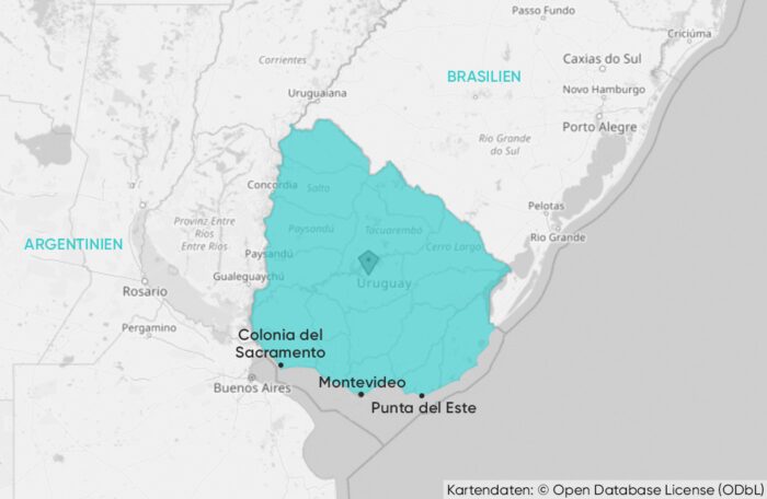 Karte von Uruguay