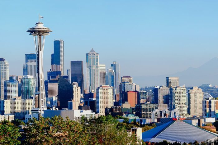 Space Needle und Skyline von Seattle