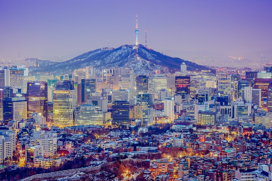 Blick auf die Skyline von Südkorea