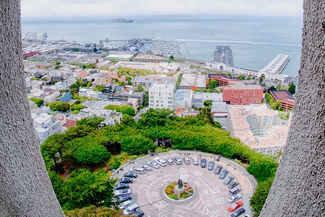 Ausblick auf die Bay Area vom Coit Tower in San Francisco