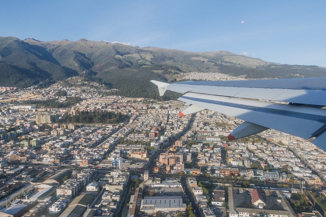 Quito aus dem Flugzeug