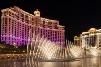 Bellagio Fountain bei Nacht in Las Vegas