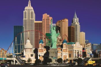 Das New York New York Hotel in Las Vegas von außen