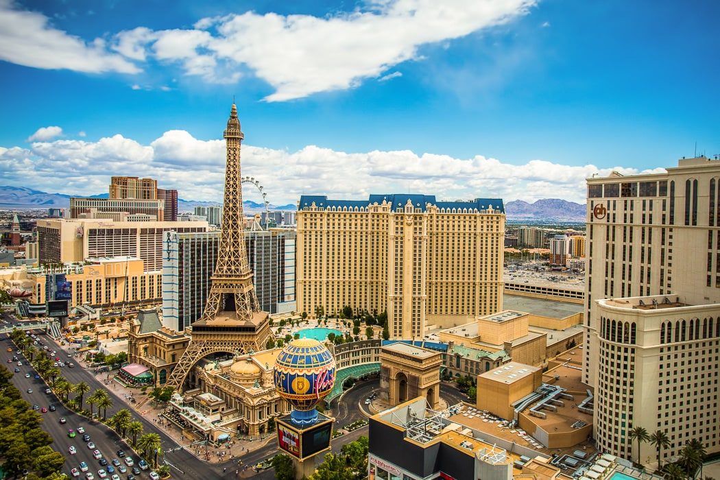 Luftaufnahme vom Paris Las Vegas Hotel in Las Vegas