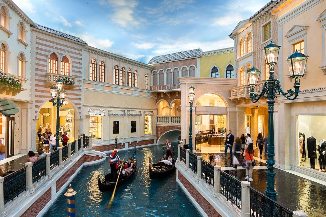 Golndeln und Kanäle im Venetian Resort in Las Vegas