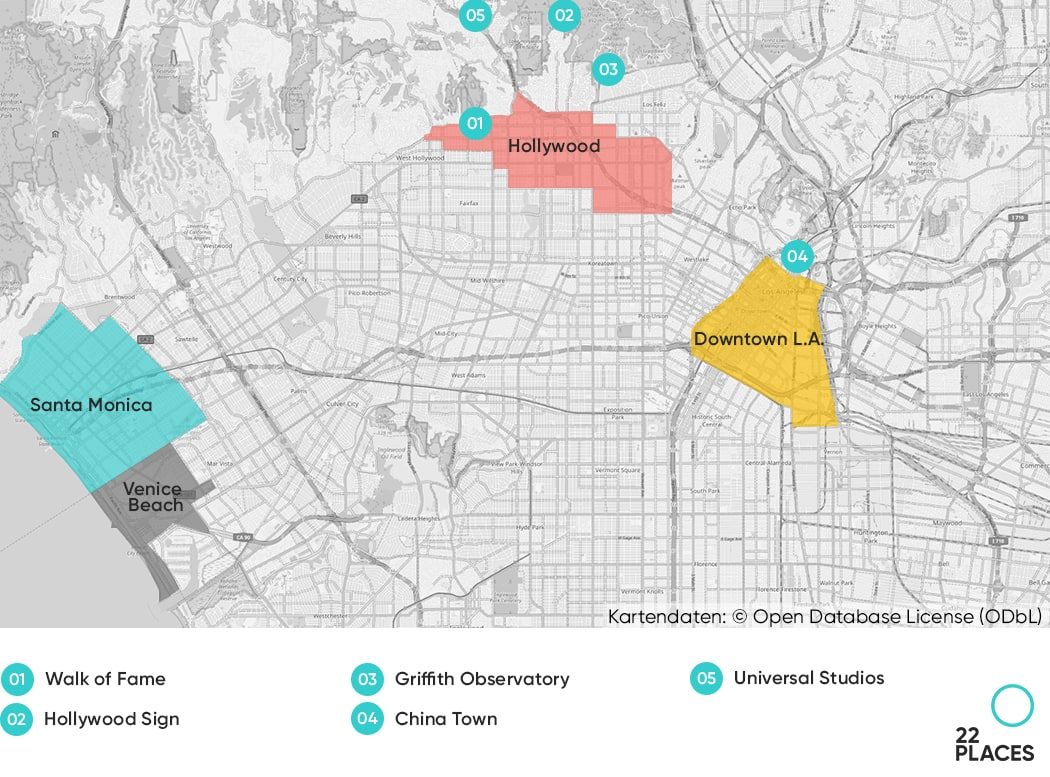 Karte der besten Los Angeles Stadttteile