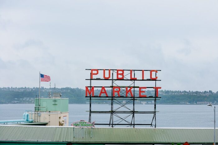 Pike Place Market in Seattle von oben