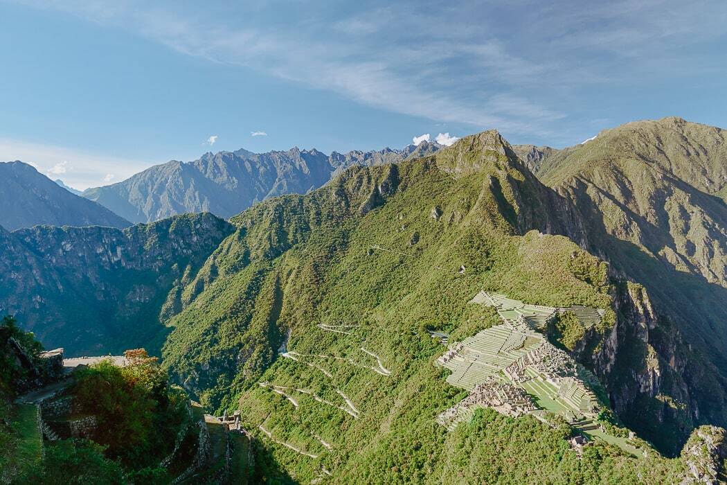 Blick auf den Machu Picchu Berg