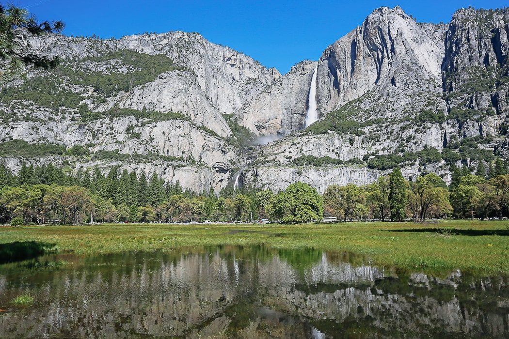 Aussicht auf den Bridal Veil Fall im Yosemite National Park