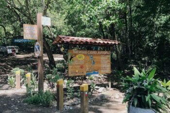Der Eingang zu den Montezuma Falls in Costa Rica