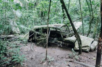 Ein abgestürztes Flugzeug im Nationalpark Corcovado in Costa Rica