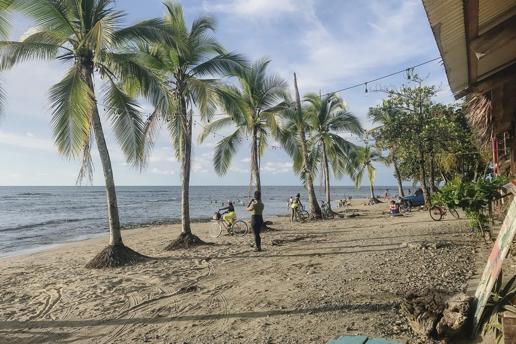 Strand mit Palmen in Puerto Viejo