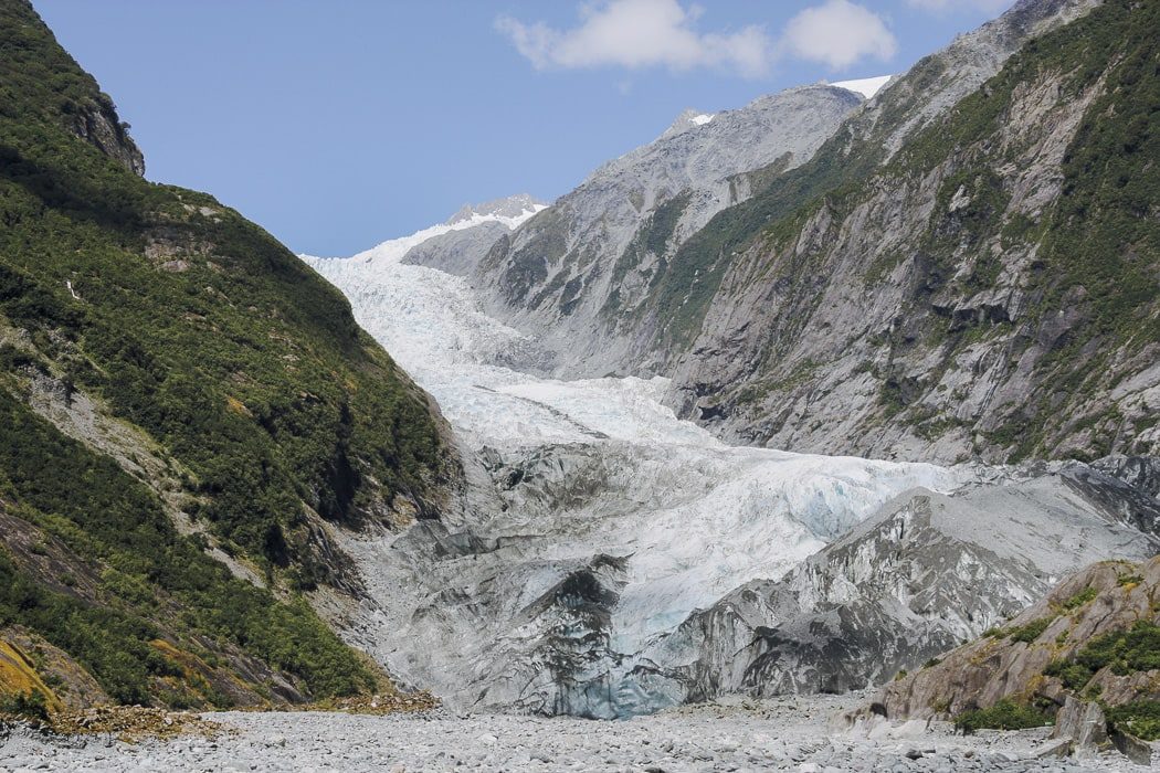 Eiszunge am Franz-Josef-Gletscher in Neuseeland