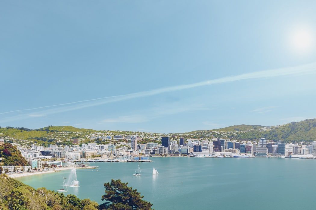Ausblick auf Wellington vom Victoria Lookout, Neuseeland