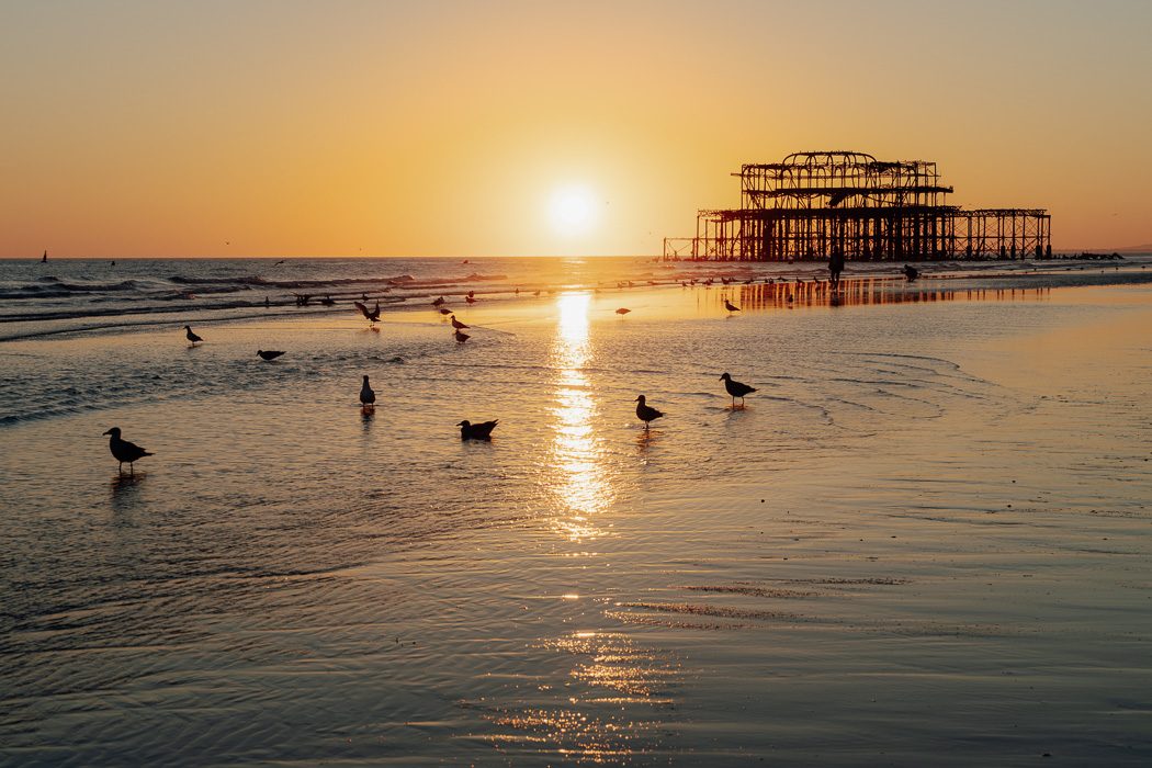 Am Brighton West Pier ist es bei Sonnenuntergang besonders schön