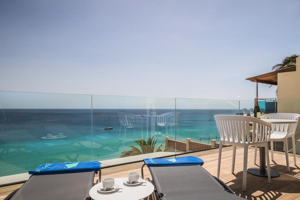 Ausblick auf das Meer in den Apartamentos Garden and Sea Lodging auf Fuerteventura