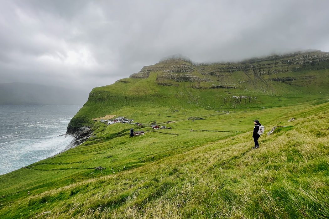 Blick suf Trollanes auf den Färöer Inseln