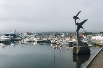 Blick auf den Hafen in Tórshavn auf den Färöer Inseln