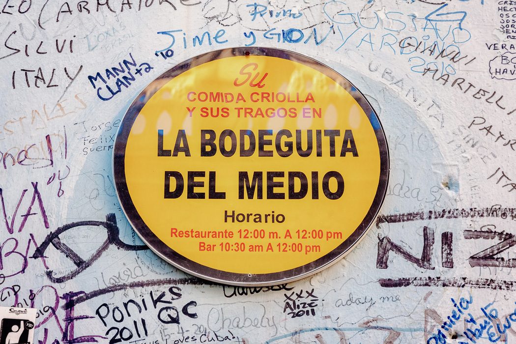 Schild von La Bodeguita del Medio
