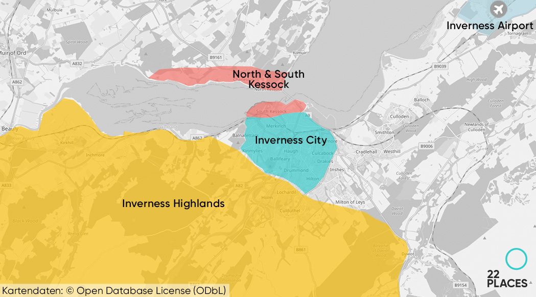 Die besten Orte zum in Inverness auf der Karte