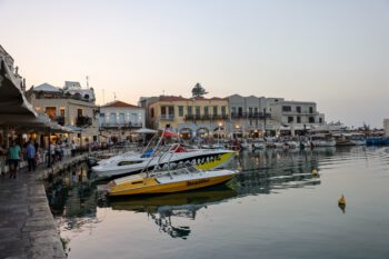 Der Hafen in Rethymnon auf Kreta.