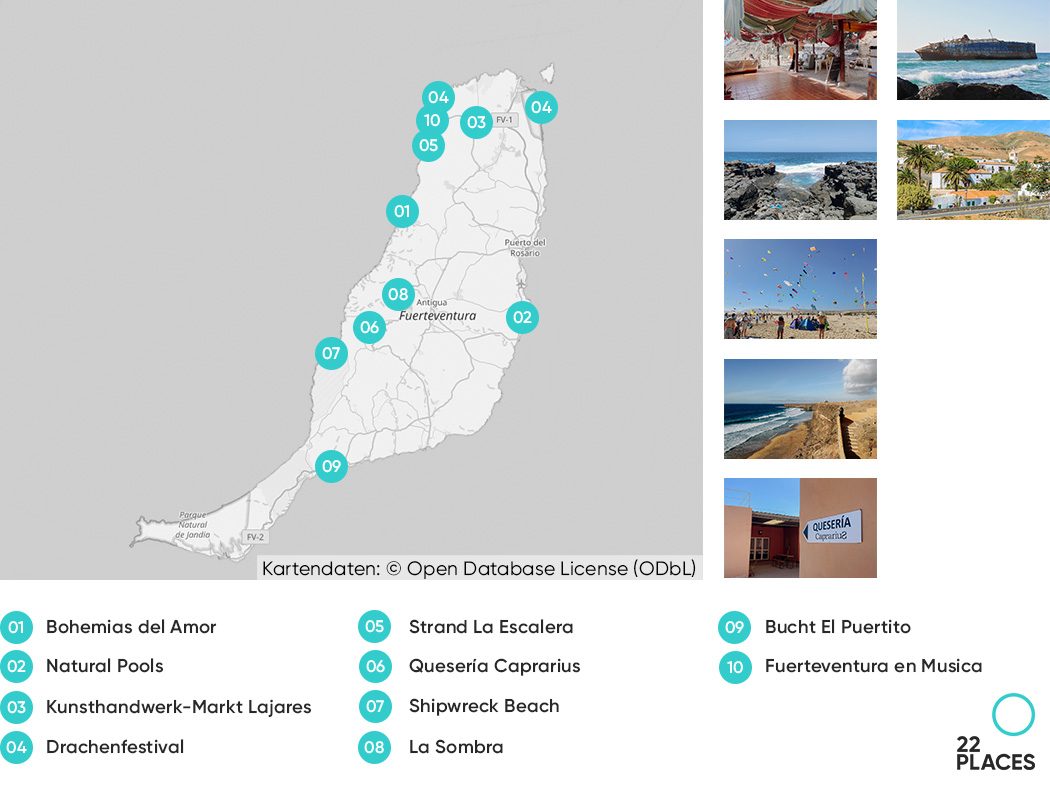 Karte mit unseren Fuerteventura Geheimtipps