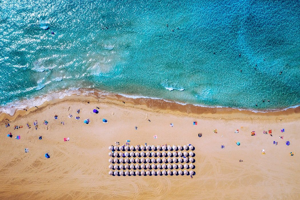 Eine Luftaufnahme des Falasarna Strand auf Kreta